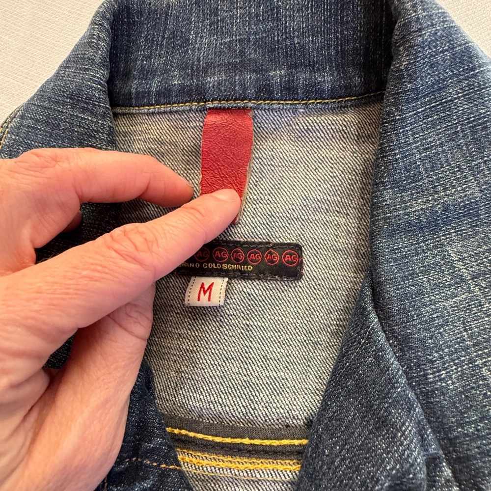 AG Adriano Goldschmied Denim Jacket Medium Bell‎ Sleeve Fitted Y2K - Picture 7 of 14